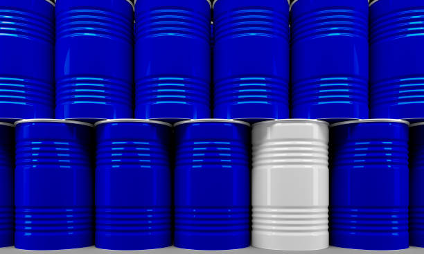 istock stacked colored oil barrels 1199440112