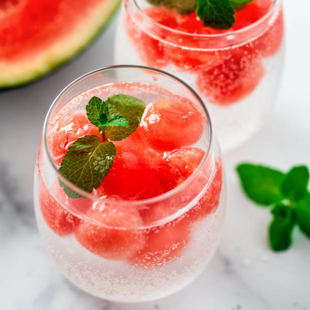 istock Watermelon ice with sparkling water in glasses 1199440249