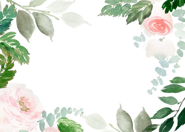 istock Greeting card with watercolor flowers handmade 1199440685