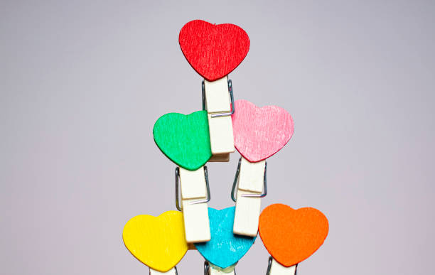 istock tower Beauty Colorful mini hearts with white background and copy space 1199441985