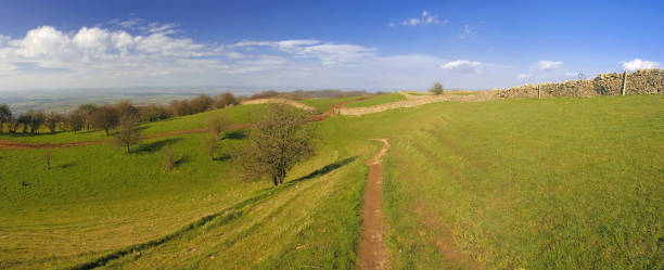 istock Generic path footpath rolling landscape walking hiking rambling trekking fitness exercise English Midlands UK sunlight lush green agricultural land farmland 1199446703