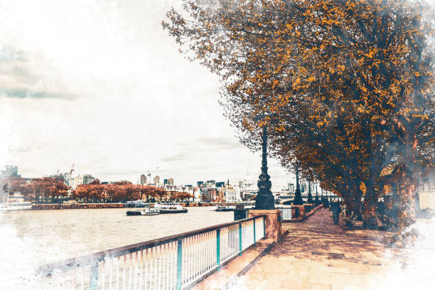 istock London - Watercolor Painting 1199454440