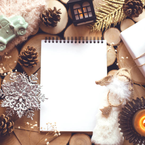 istock Beautiful flat lay with lots of decor and notepad. 1199456672