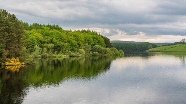 A reservoir in south west Scotland after a dry spell of weather