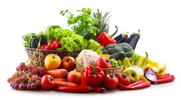 istock Composition with assorted organic vegetables and fruits 1199458015