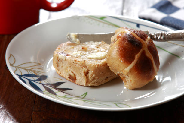istock Traditional English Hot Cross Buns for Easter Festivities 1199459526