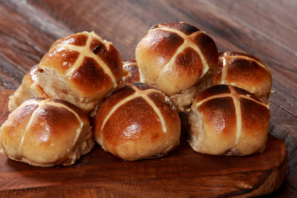 istock Traditional English Hot Cross Buns for Easter Festivities 1199459537
