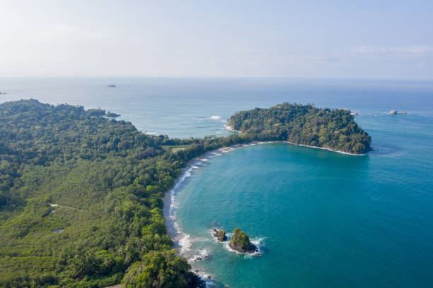 Drone view of Manuel Antonio national park in Costa Rica Drone view of Manuel Antonio national park in Costa Rica manuel antonio national park stock pictures, royalty-free photos & images