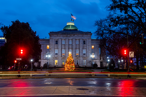 Downtown Raleigh NC during Christmas