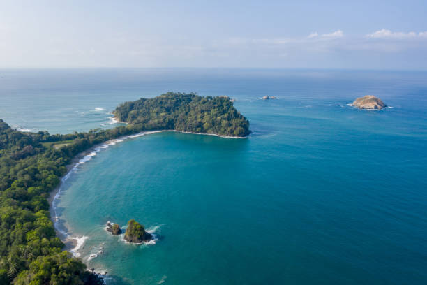 Drone view of Manuel Antonio national park in Costa Rica Drone view of Manuel Antonio national park in Costa Rica manuel antonio national park stock pictures, royalty-free photos & images