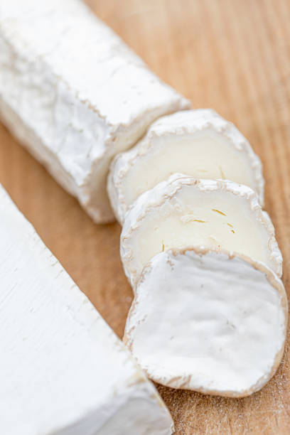 istock Fresh cheese on Wooden board.  Cheese platter 1199465828