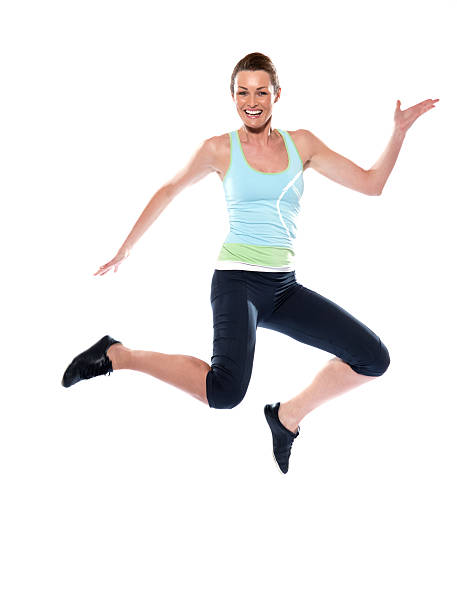 istock one woman workout jumping happy joy 119946602