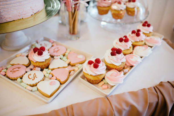istock Sweet dessert table at a wedding.Cakestand at a wedding 1199468607