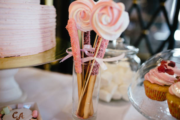 istock Sweet dessert table at a wedding.Cakestand at a wedding 1199468629