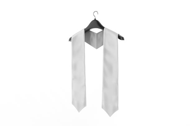 istock Blank Two Side Embroidered Graduation Stole for Mock up, 3d render illustration. 1199469312