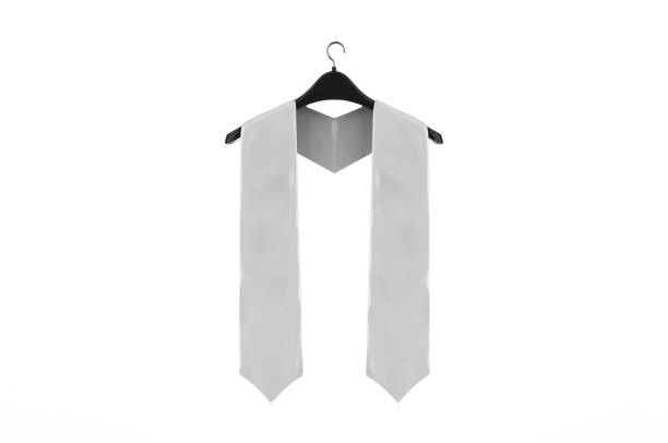 Blank Two Side Embroidered Graduation Stole for Mock up, 3d render illustration.
