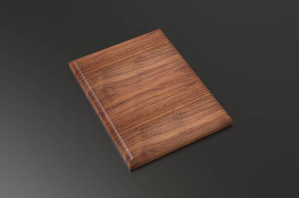 istock Blank Wood Plaque Template And Mock up. 3d render illustration. 1199470863
