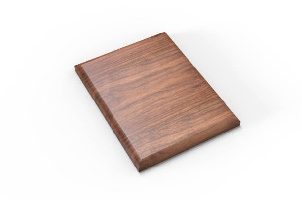 istock Blank Wood Plaque Template And Mock up. 3d render illustration. 1199470912