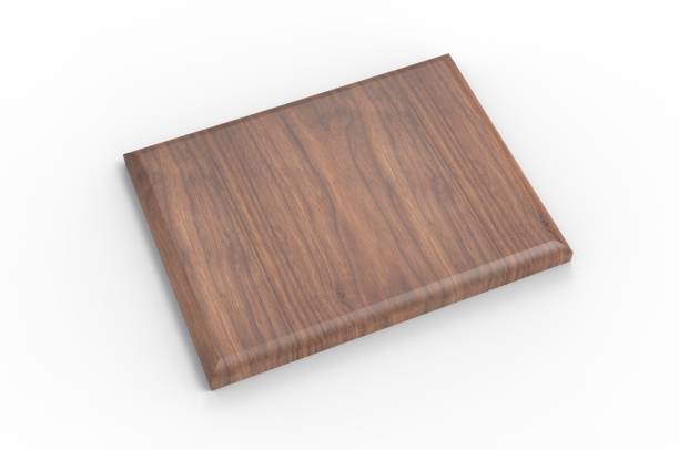 istock Blank Wood Plaque Template And Mock up. 3d render illustration. 1199470937