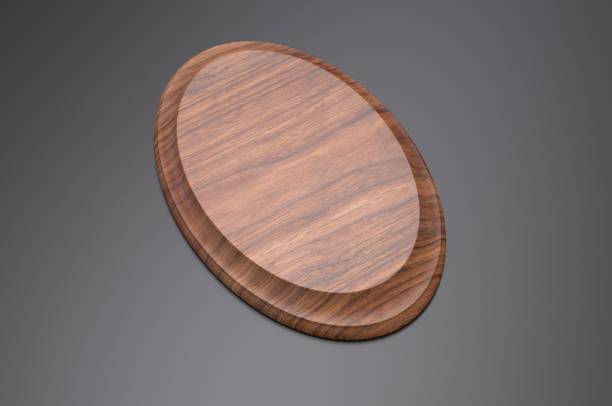 istock Blank Wood Plaque Template And Mock up. 3d render illustration. 1199471289