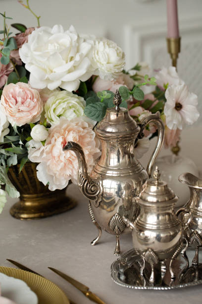 istock Beautiful stone set service on the table 1199472549