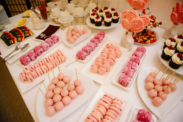 istock Sweet dessert table at a wedding.Cakestand at a wedding 1199472802