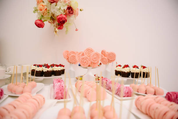 istock Sweet dessert table at a wedding.Cakestand at a wedding 1199472821