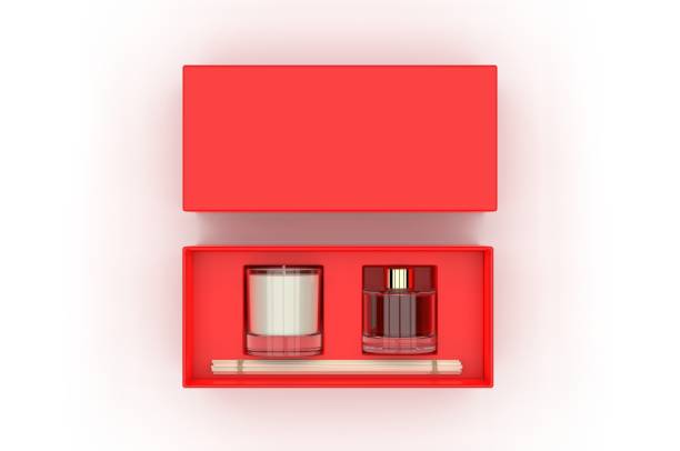 istock Blank Reed Diffuser Gift Set Boxed Aroma Rattan Stick Fragrance Scent Perfume For Template. 3d render illustration. 1199473666