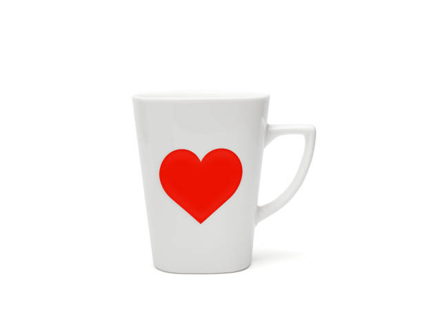 istock White square mug with a red heart on a white background. isolate 1199473767