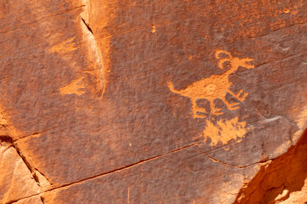 Ancient petroglyphs from the Anasazi in the Monument Valley