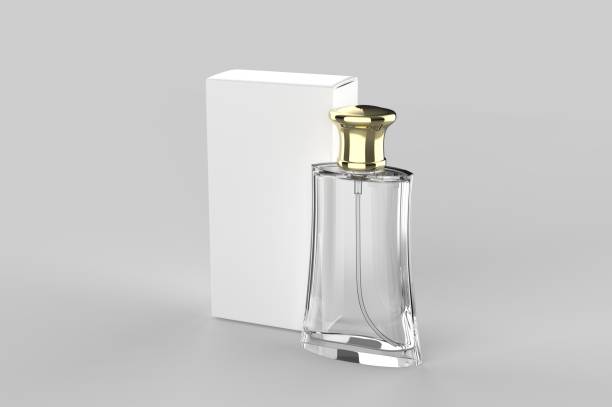 istock Blank perfume bottle and box for branding. 3d render illustration. 1199475500
