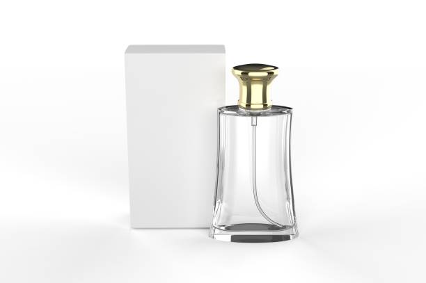 istock Blank perfume bottle and box for branding. 3d render illustration. 1199475502