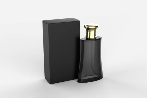 istock Blank perfume bottle and box for branding. 3d render illustration. 1199475511