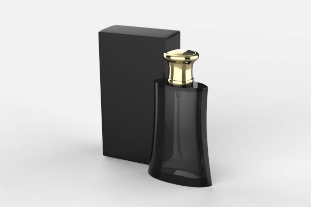 istock Blank perfume bottle and box for branding. 3d render illustration. 1199475522