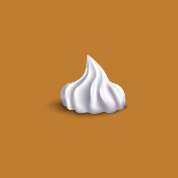 istock Realistic dollop of white whipped cream from side view - isolated vector illustration. 1199475609