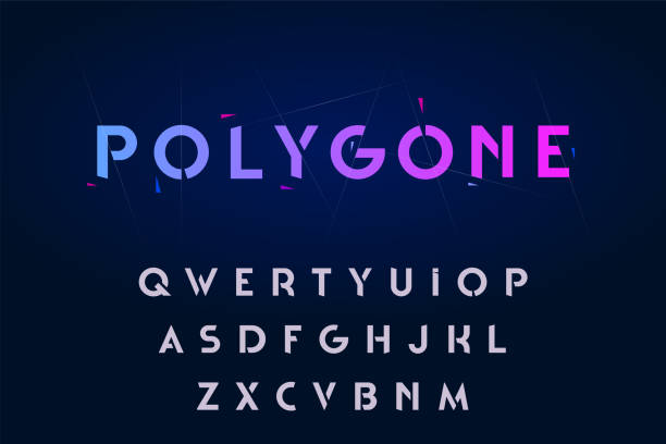 Decorative alphabet, rounded stencil sans serif style letters. Vector illustration. Decorative alphabet, rounded stencil sans serif style letters, typography for business, titles, headlines, presentations, logos & other projects. Vector illustration. sans font stock illustrations