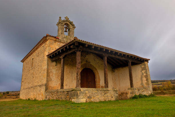 istock Christian hermitage in Soria on a cloudy day 1199480355
