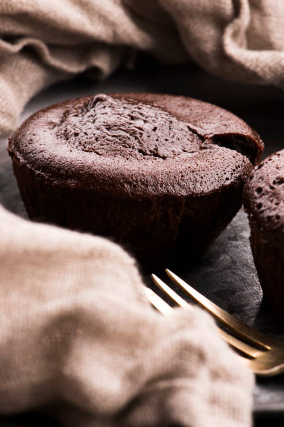 istock Homemade baked brown Chocolate cupcakes 1199481087