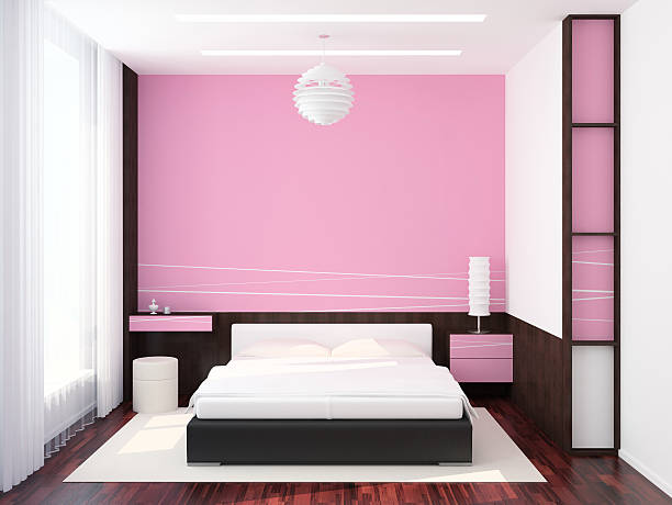 istock Bedroom Modern Morning Interior Scene in Pink 119948160