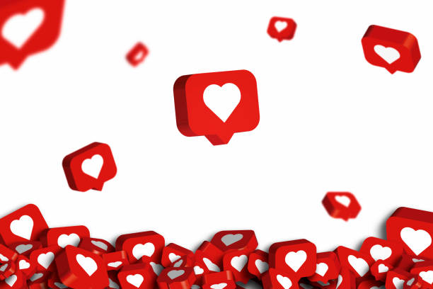 istock Heart social media icon falling in white background 1199485874