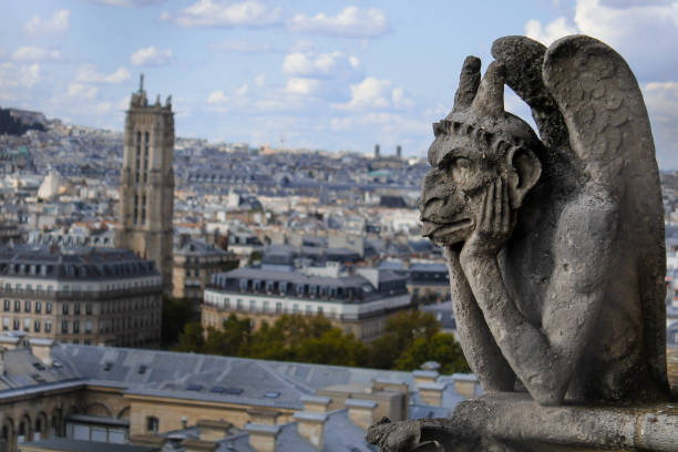 istock Chimera seeing Paris from Notre Dame. 1199487390