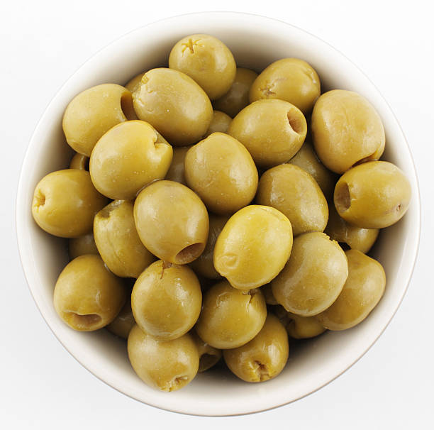 istock Green Olives in bowl 119948810
