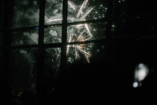 istock Fireworks in the night sky. Multicolored fireworks at night 1199490227