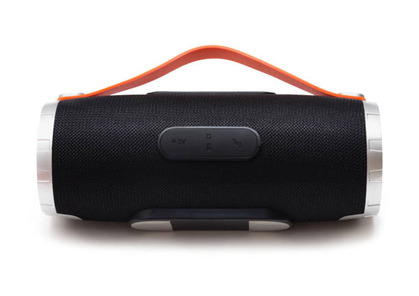 Portable Bluetooth Speaker with silicone handle isolated on White Background
