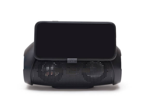 istock mobile phone speaker and smarthone isolated on white 1199491769