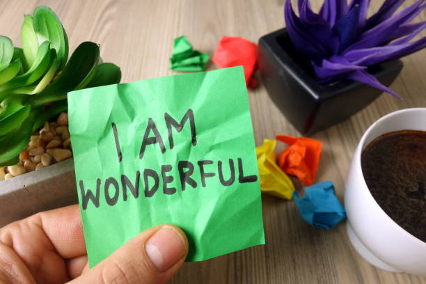 istock Slogan I am wonderful handwritten on sticky note 1199491771