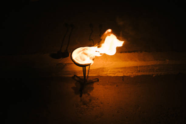 Fire show on the street for a holiday night