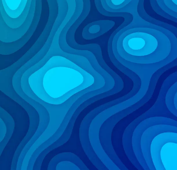 Vector illustration of Blue Depth Wave Layers Abstract Background
