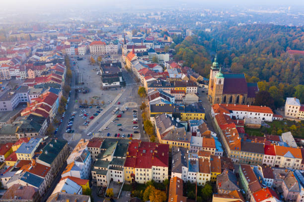 istock Panoramic view from above on the city Jihlava 1199500088