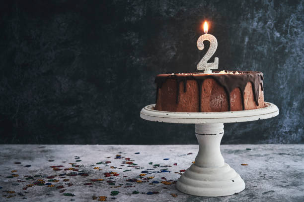 drugi tort urodzinowy - gateaux birthday candle cake zdjęcia i obrazy z banku zdjęć